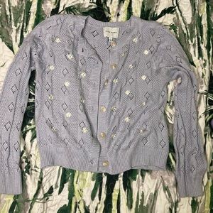 Daisy embroidery cardigan